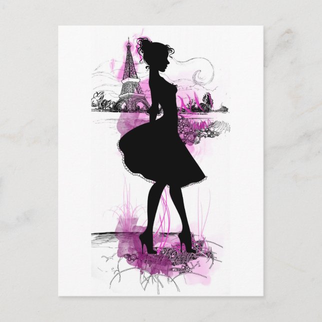 Cartão Postal Garota francesa (Frente)