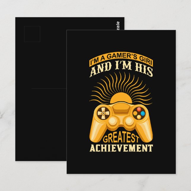 Cartão Postal Garota gamer (Frente/Verso)
