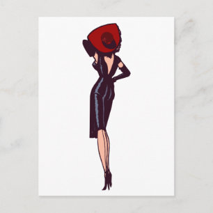 Cartão Postal Garota Glamourosa Vintage Retro Pinup