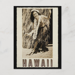 Cartão Postal Garota Havaiana Vintage Foto