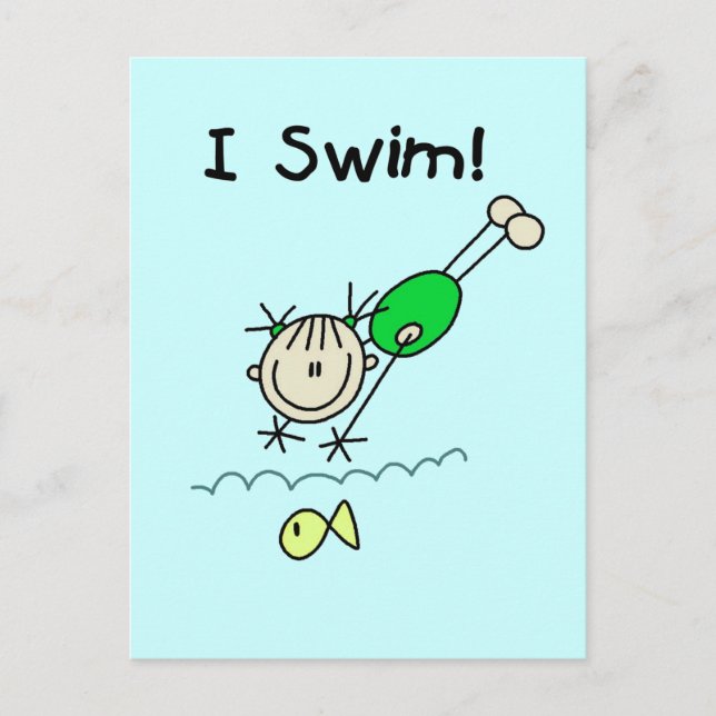 Cartão Postal Garota I Natação T-shirts e presentes (Frente)
