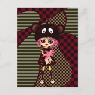 Cartão Postal Garota Kawaii por que tão triste? Criança choran