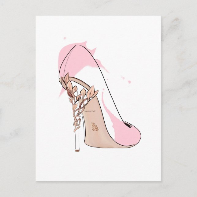 Cartão Postal Garota loira da moda (Frente)