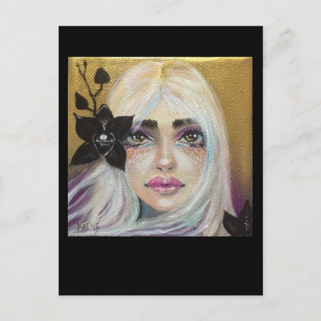 Cartão Postal Garota Negra, Arte Original (Frente)