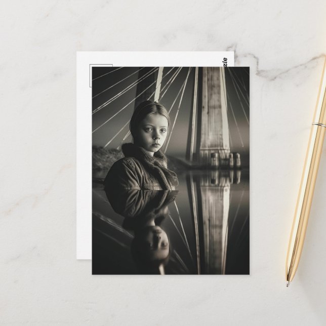 Cartão Postal Garota Negra e Branca na Exposição Dupla da Ponte (Frente/Verso In Situ)