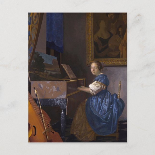 Cartão Postal Garota no Piano (Frente)