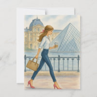 Garota Parisiense Chique pelo Louvre