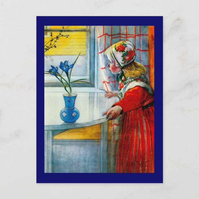 Cartão Postal Garota Pequena com Íris Azul (Frente)