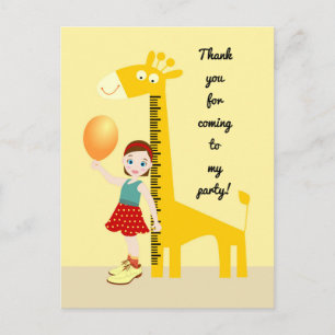 Cartão Postal Garota perto da Festa de aniversário de régua de g