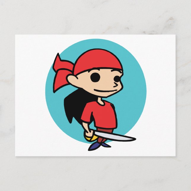 Cartão Postal Garota Pirata (Frente)