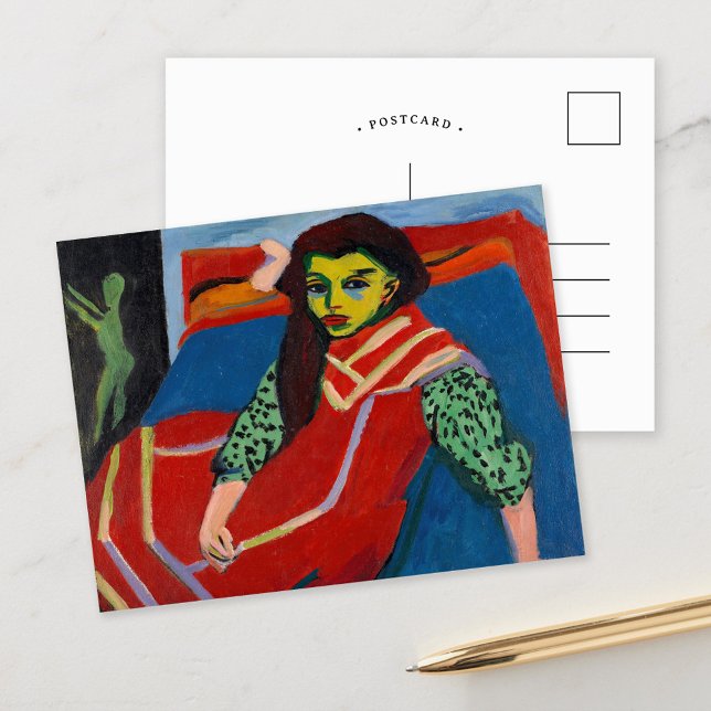 Cartão Postal Garota Sentada | Ernst Ludwig Kirchner (Criador carregado)