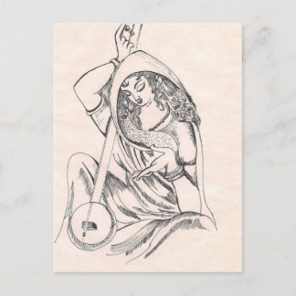 Cartão Postal Garota tocando violão