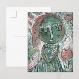 Cartão Postal Garota Verde