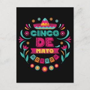 Cartão Postal Garotas da Festa Mexicana Mulheres Felizes Cinco D