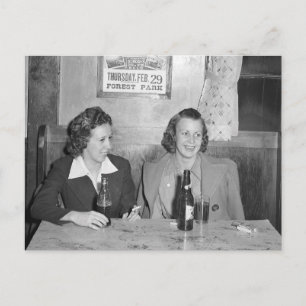 Cartão Postal Garotas no Bar, 1940