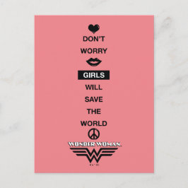 Cartão Postal Garotas Salvem O Gráfico Da Mulher Maravilha