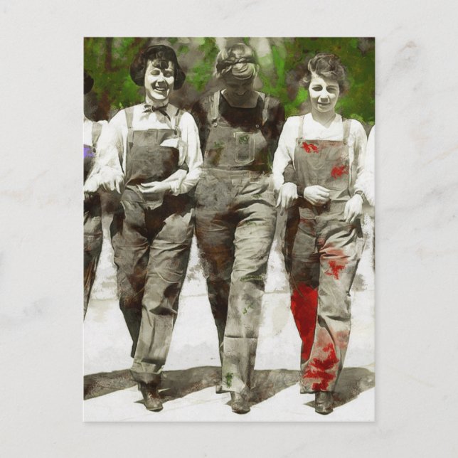 Cartão Postal Garotas Vintage - Arte Divertida e Feminista (Frente)