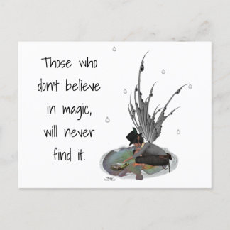 Cartão Postal Garoto Chuva Fada Com Cartão-De-Sapo