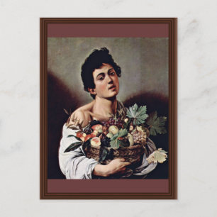 Cartão Postal Garoto Com Uma Cesta De Fruta De Michelangelo Meri