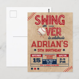Cartão Postal Garoto de aniversário de beisebol