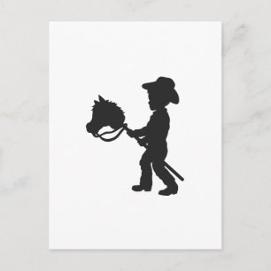 Cartão Postal Garoto Jogando Cowboy - Escolha a cor de fundo
