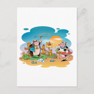 Cartão Postal Garotos de vaca e raparigas de vaca