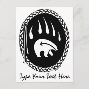 Cartão postal Garra de Urso Tribal Personalizado C