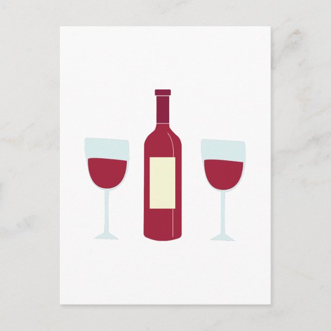 Cartão Postal Garrafa de vinho (Frente)
