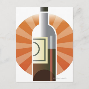 Cartão Postal Garrafa de vinho