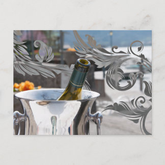 Cartão Postal Garrafa de vinho francês