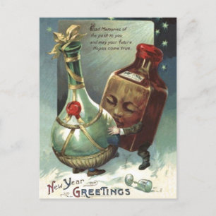 Cartão Postal Garrafas apaixonadas