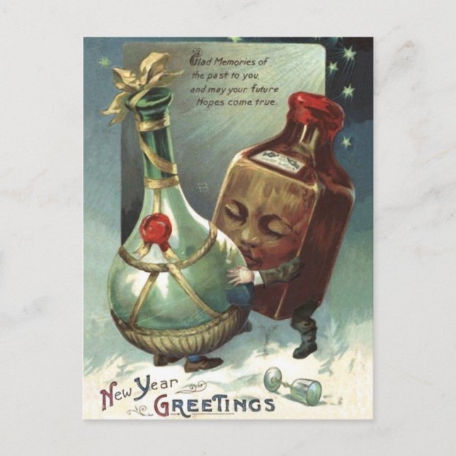 Cartão Postal Garrafas apaixonadas (Frente)