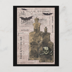 Cartão Postal Garrafas de Rótulos Venenosos