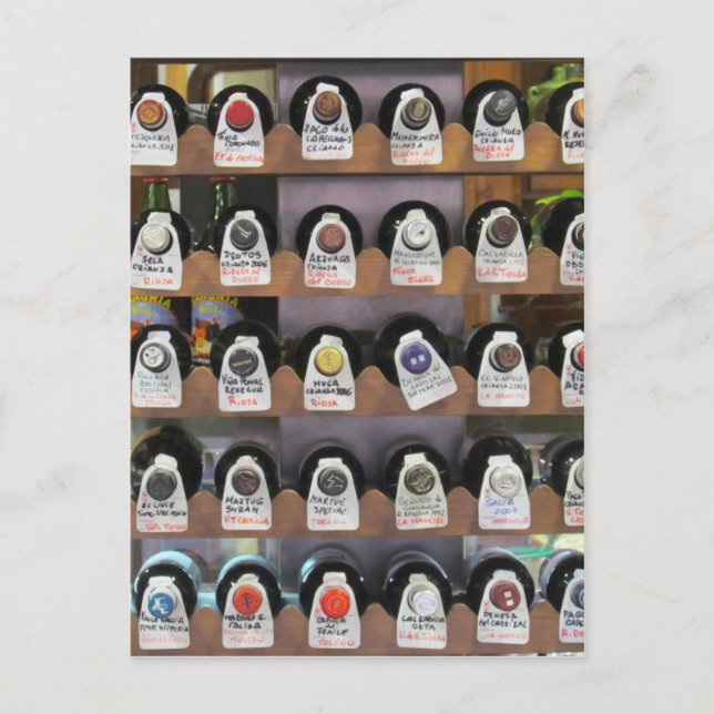 Cartão Postal Garrafas de vinho (Frente)