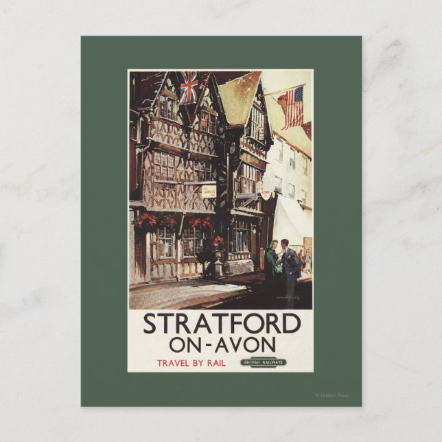 Cartão Postal Garrick Inn e Harvard House Rail Poster (Frente)