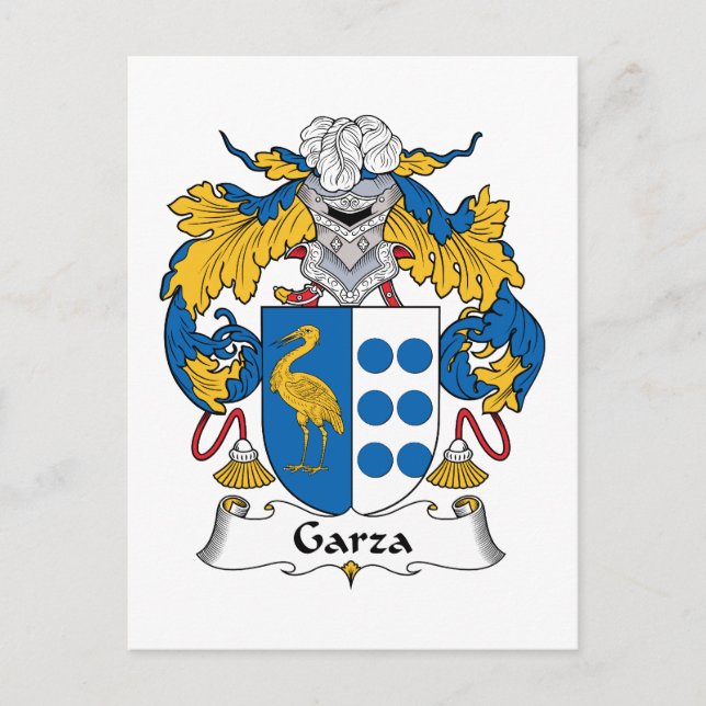 Cartão Postal Garza Family Crest (Frente)