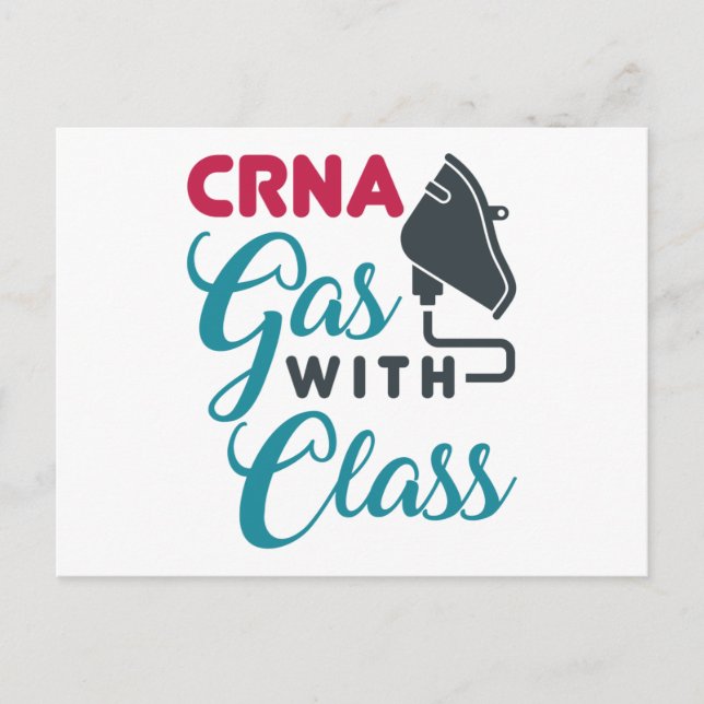 Cartão Postal Gás CRNA com Apreciação Engraçada de Classe (Frente)