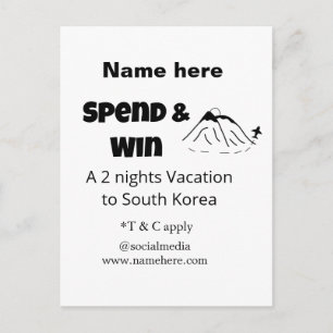 Cartão Postal Gaste oferta promocional de viagem de negócios adi