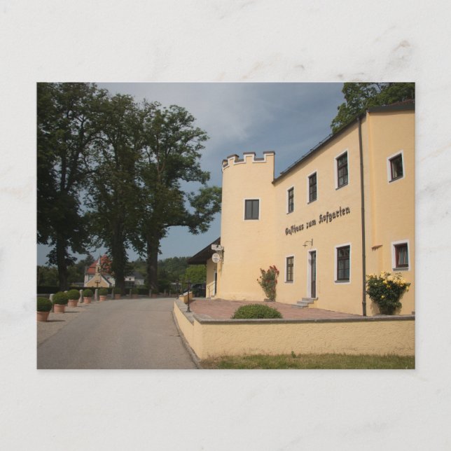 CARTÃO POSTAL GASTHAUS ZUM HOFGARTEN UNTER SCHLOSS IN HAAG (Frente)