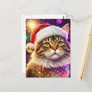 Cartão Postal Gata do Papai Noel