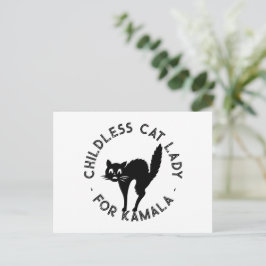 Cartão Postal Gata Idiota Infantil de Gato Negro engraçado de Ka