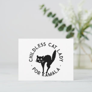 Cartão Postal Gata Idiota Infantil de Gato Negro engraçado de Ka