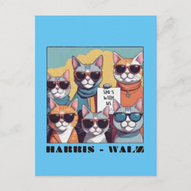 Cartão Postal Gata sem filhos, senhorita, senhoras de gatos sem  (Frente)