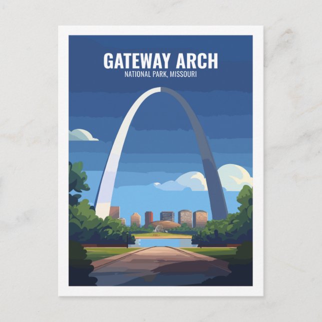 Cartão Postal Gateway Arch National Park Missouri EUA (Frente)