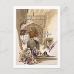 Cartão Postal Gateway de um Bazaar, Grand Cairo, pub. 1846 (lito