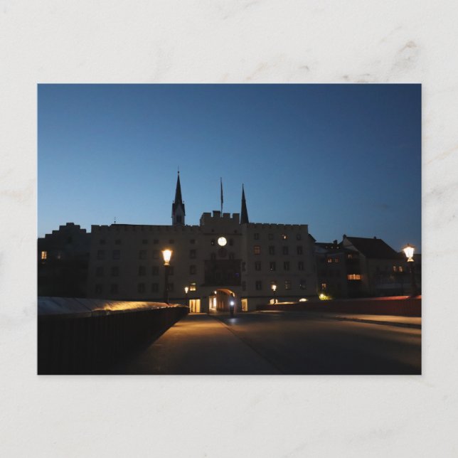 Cartão Postal Gateway histórico Brucktor em Wasserburg am Inn (Frente)