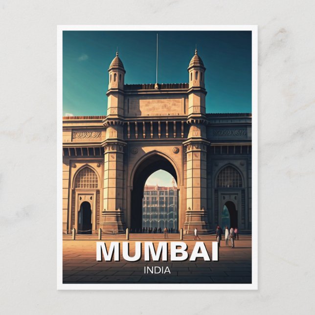 Cartão Postal Gateway Mumbai da Índia Viagem Souvenir (Frente)