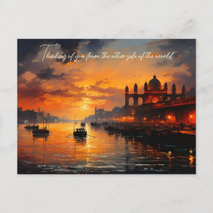 Cartão Postal Gateway na antiga cidade da pintura a óleo na Índi