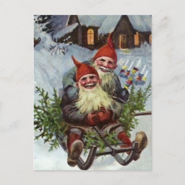 Cartão Postal "Gathering Pine Boughs", por Jenny Nystrom (Frente)