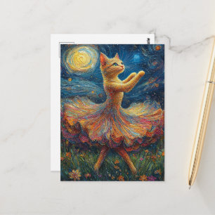 Cartão Postal Gatinha Bailarina Adorável